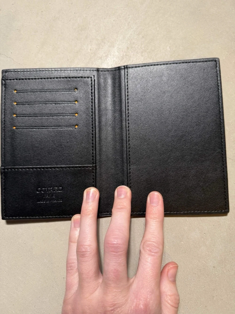 Goyard Black Goyardine Cardholder Passport Holder Wallet OS